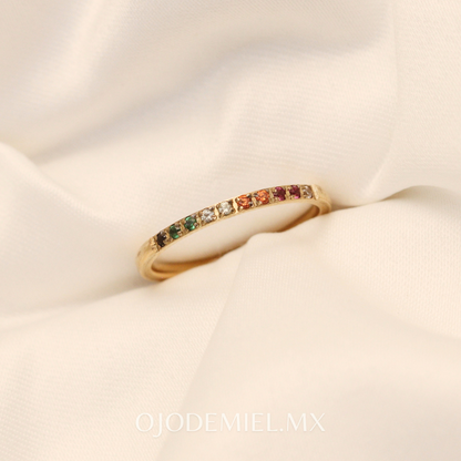 ANILLO ZIRCONIA MULTICOLOR