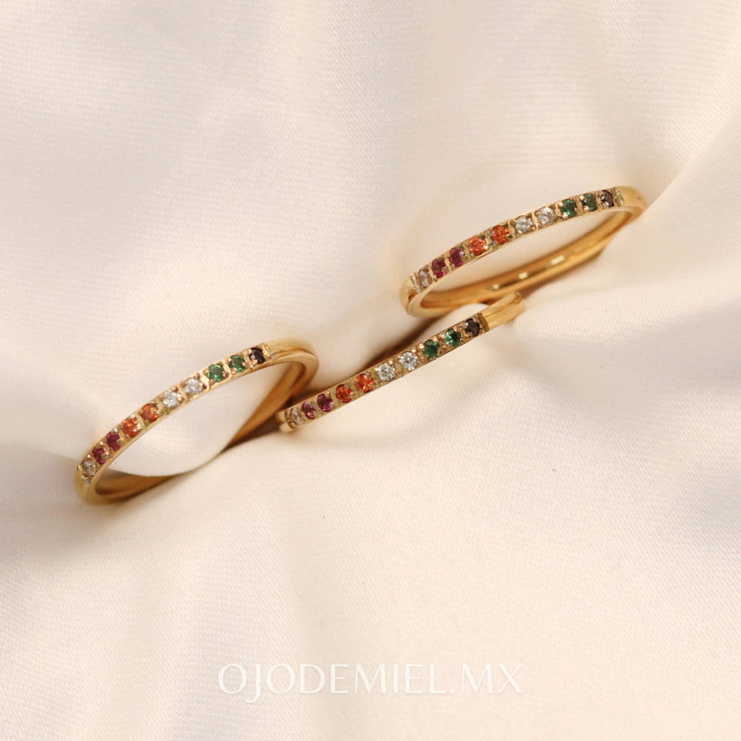 ANILLO ZIRCONIA MULTICOLOR